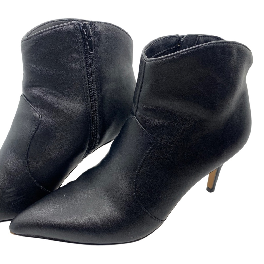 Express Low Heel Western Ankle Boot Faux Leather Bootie